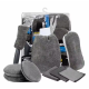 Set profesional de curatare si detailing auto, 9 piese, interior si exterior, manusa, burete dublu, 3 lavete, 3 piese pentru lustruire, microfibra, gri