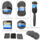 Set profesional de curatare si detailing auto, 9 piese, interior si exterior, manusa, burete dublu, 3 lavete, 3 piese pentru lustruire, microfibra, gri