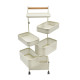 Etajera mobila cu 5 compartimente pentru depozitare, cu roti si rafturi
