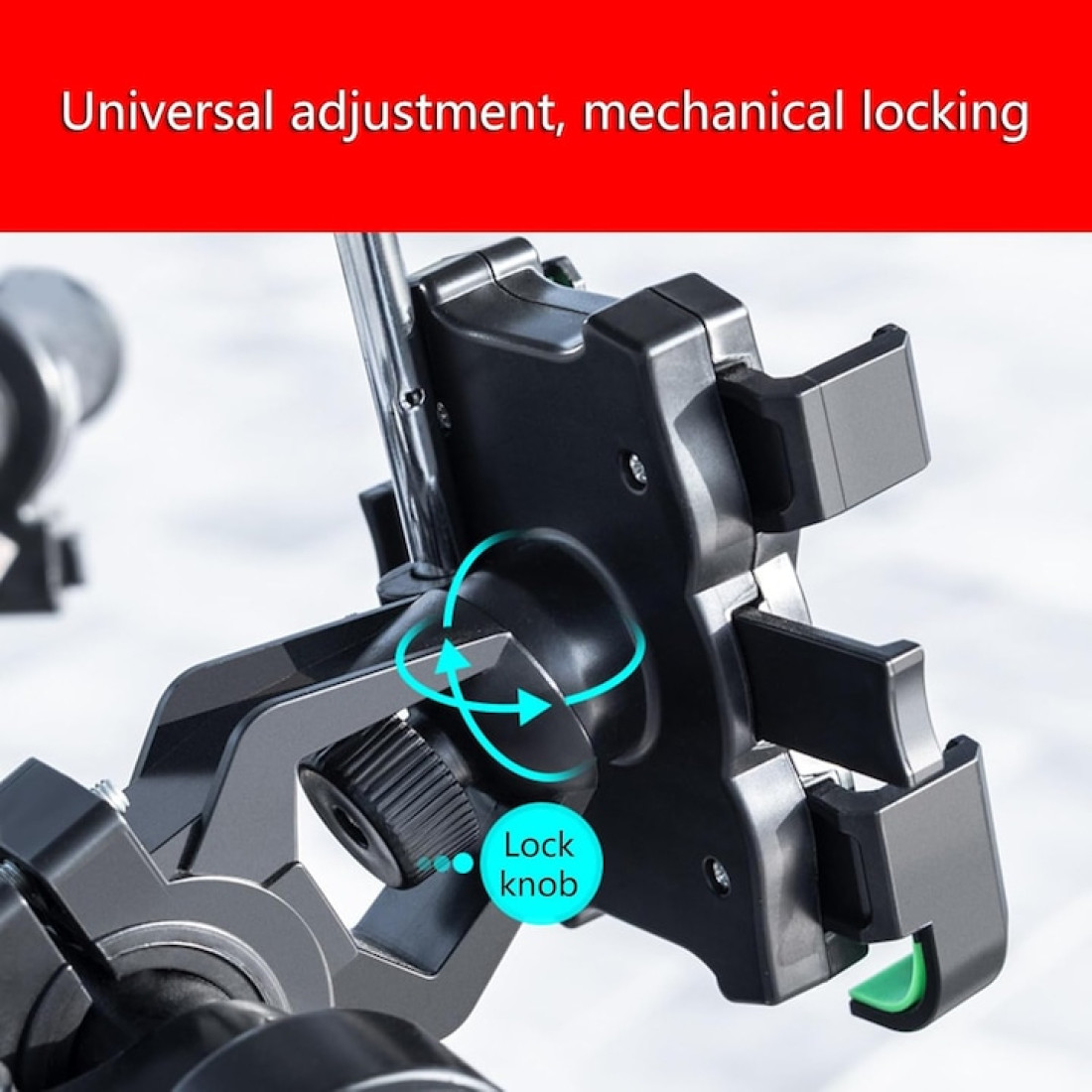 Suport telefon cu umbrela, adaptor bicicleta, negru