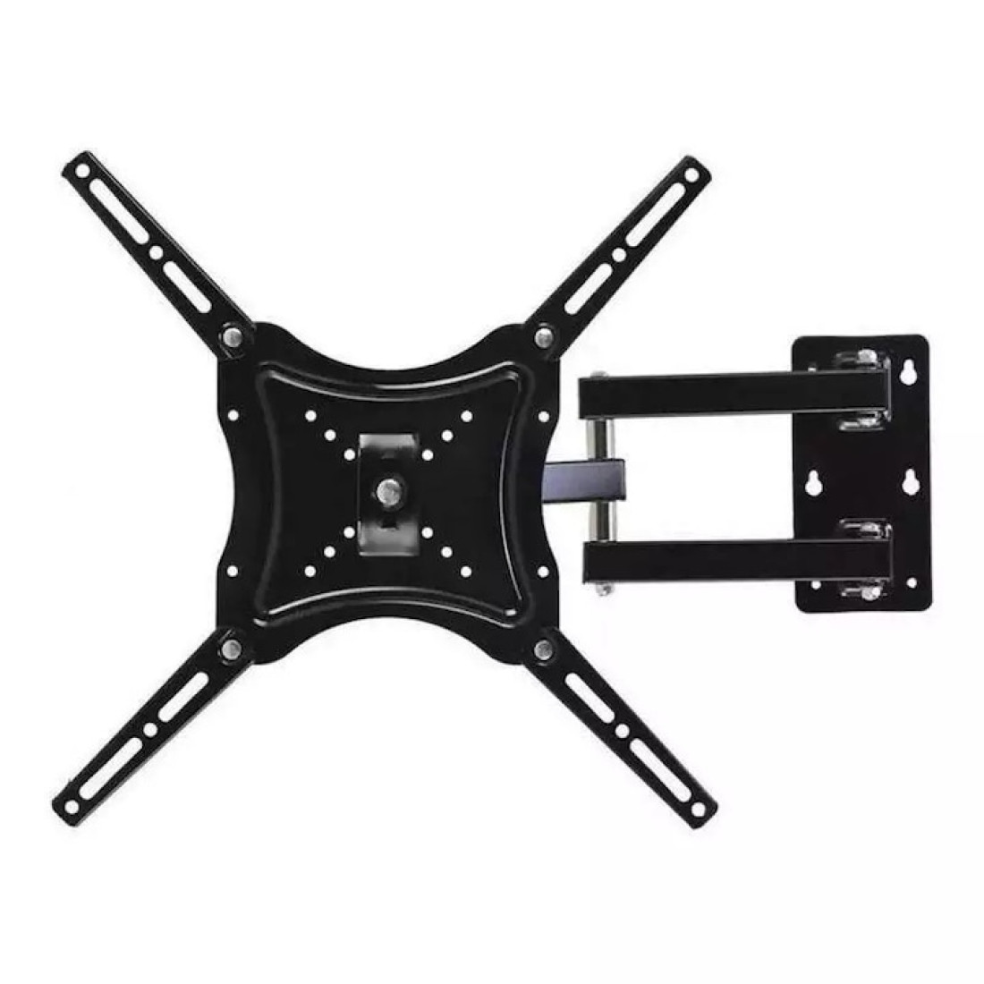 Suport universal TV de perete fix RTS-117B-2, Diagonala ecran: 14" - 55" (35 - 140cm), Inclinare reglabila -15°/+15° grade, Instalare Usoara, Negru