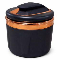 Scrumiera auto eleganta, interior ceramic, Copper, iluminare LED, usor de curatat, 7x7 cm