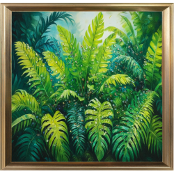 TABLOU CU FRUNZE VERZI 30 X 30 CM