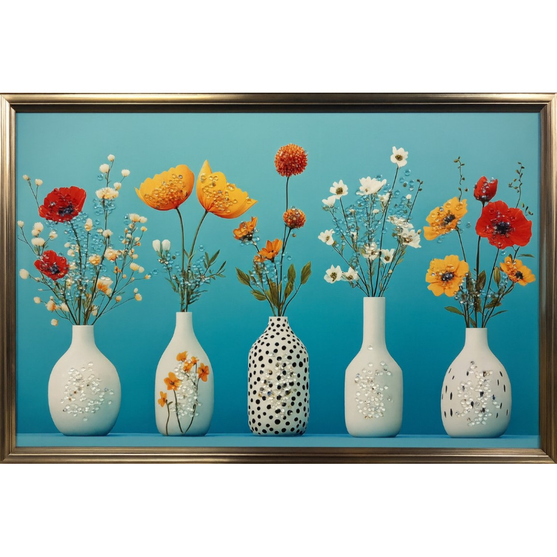 TABLOU DECORATIV VAZE CU FLORI 40x60CM