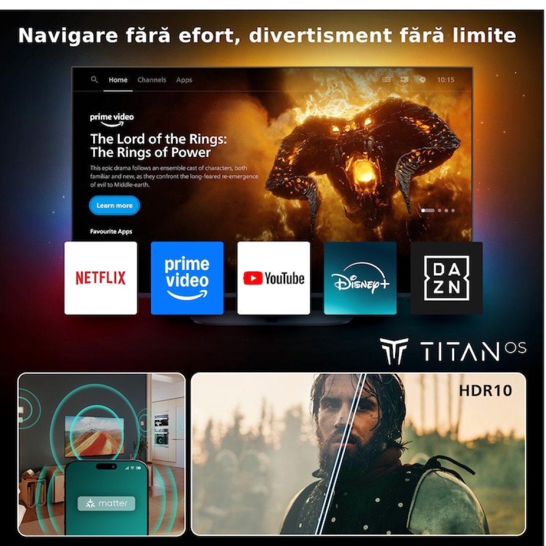 Televizor Philips LED 32PHS6000, 80 cm, Smart TV, HD, Clasa E Televizor Philips LED 32PHS6000, 80 cm, Smart TV, HD, Clasa E