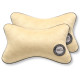 Set 2 perne auto cu prindere la tetiera, Cu fermoar, Material Moale, Usor de instalat si curatat, 27 cm x 16 cm, Crem