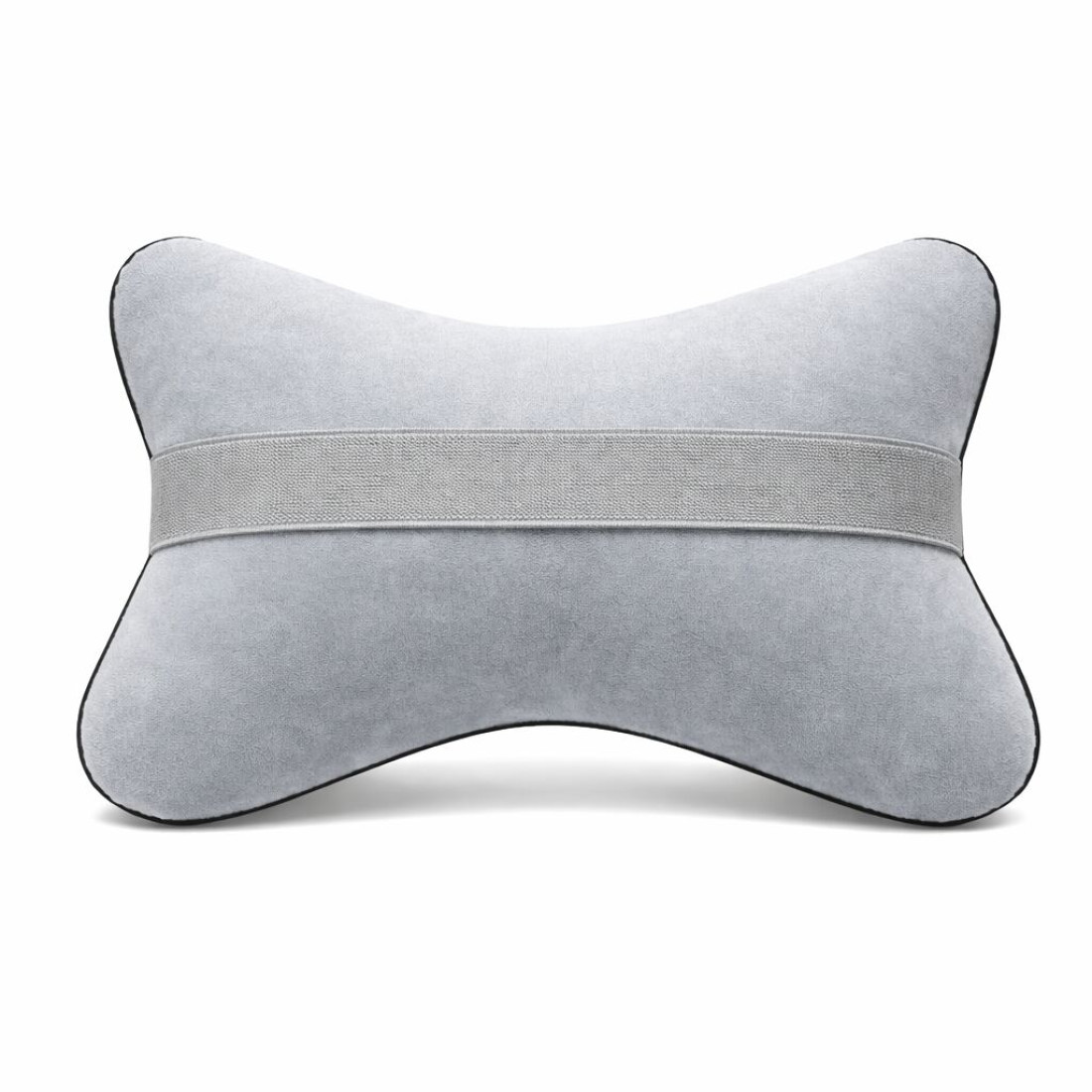 Set 2 perne auto cu prindere la tetiera, Cu fermoar, Material Moale, Usor de instalat si curatat, 27 cm x 16 cm, Gri