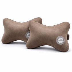 Set 2 perne auto cu prindere la tetiera, Cu fermoar, Material Moale, Usor de instalat si curatat, 27 cm x 16 cm, Maro Set 2 perne auto cu prindere la tetiera, Cu fermoar, Material Moale, Usor de instalat si curatat, 27 cm x 16 cm, Maro