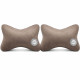 Set 2 perne auto cu prindere la tetiera, Cu fermoar, Material Moale, Usor de instalat si curatat, 27 cm x 16 cm, Maro
