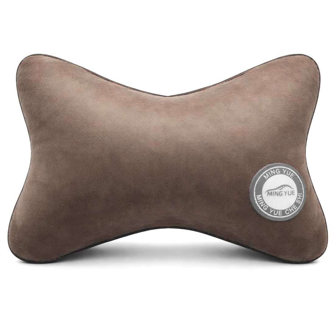 Set 2 perne auto cu prindere la tetiera, Cu fermoar, Material Moale, Usor de instalat si curatat, 27 cm x 16 cm, Maro