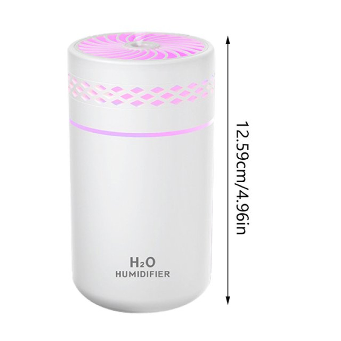 Umidificator portabil alb, 260mL, cu alimentare USB, lumini LED colorate