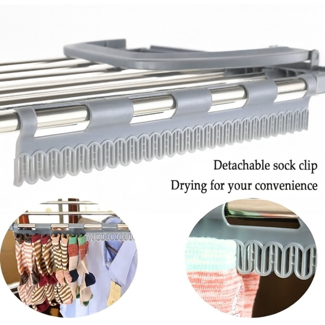 Uscator de rufe cu suport de prindere pe calorifer, gri, 32X50 cm