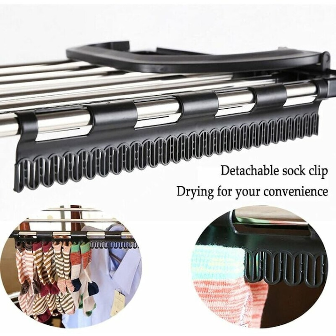 Uscator de rufe cu suport de prindere pe calorifer, negru, 32X50 cm