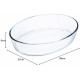 Vas termorezistent, sticla termica, oval, transparent, 39x27x6cm