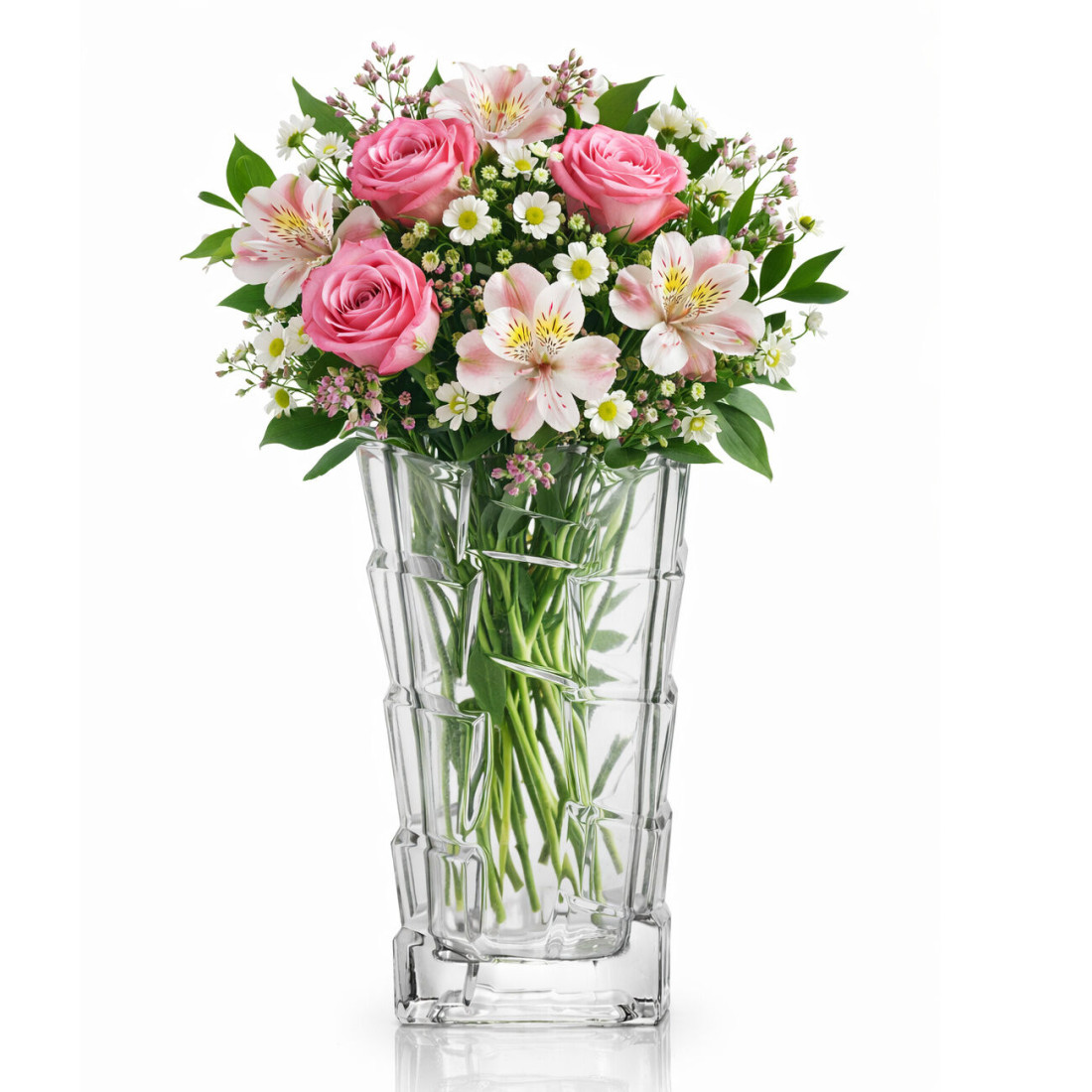 Vaza decorativa din sticla premium, stil modern elegant, pentru flori, 28cm x 12cm