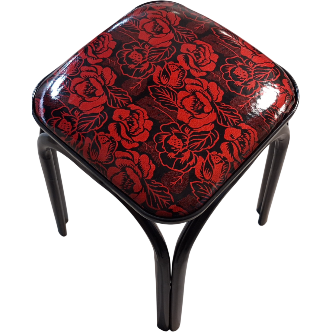 Taburet bucatarie, cadru metal, stivuibil, Rosu inchis