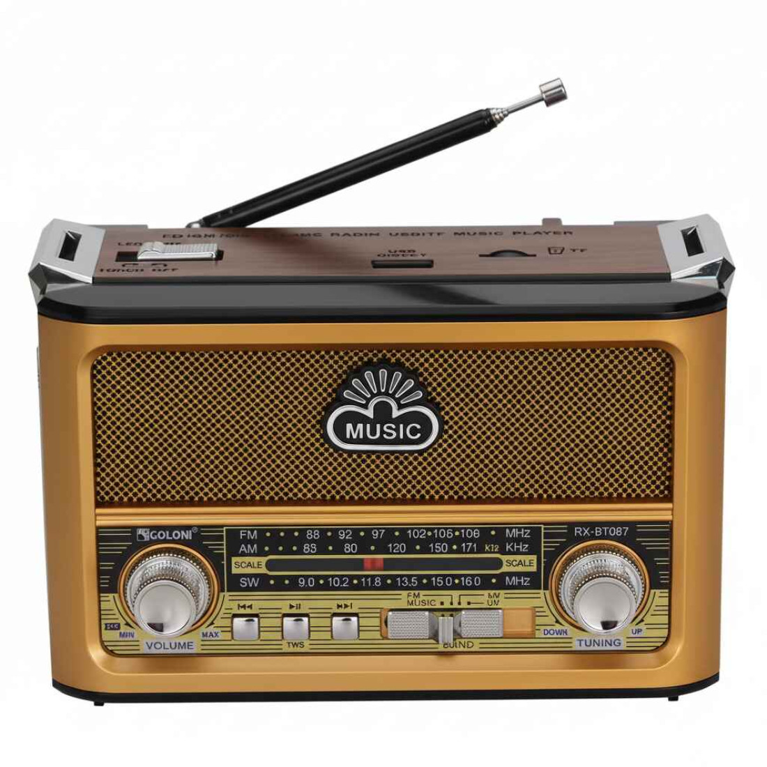 Radio portabil RDB BT087, functii multiple, radio FM/AM/SW, bluetooth, stereo