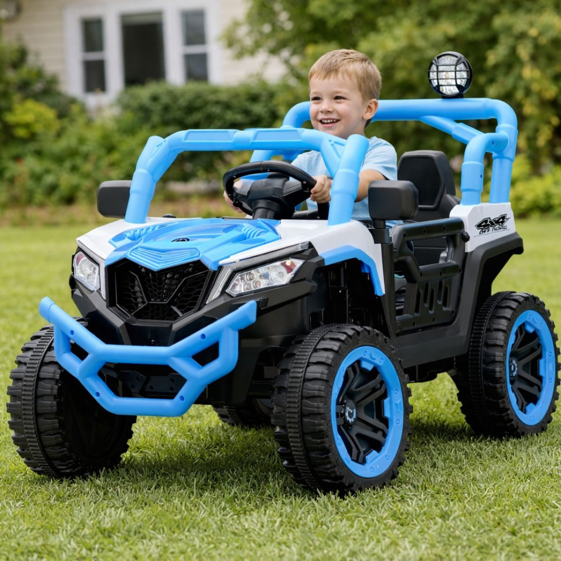 Masinuta electrica copii RDB-BLK-219, 3-8 ani, MP3 Player, 100x60x70cm, Albastra