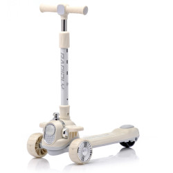 Trotineta copii 3 roti RDB-BLW-266, inaltime reglabila (pana la 80 cm), stabila si usor de utilizat, crem Trotineta copii 3 roti RDB-BLW-266, inaltime reglabila (pana la 80 cm), stabila si usor de utilizat, crem