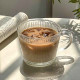 Set 2 cani largi, 380 ml, transparente cu design striat si maner, perfecte pentru mic dejun, desert, cafea, 10 x 8 cm
