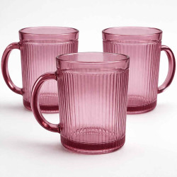 Set 3 cani roz, 330 ml, 8 x 10 cm