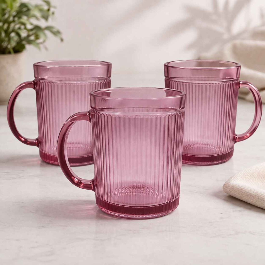 Set 3 cani roz, 330 ml, 8 x 10 cm Set 3 cani roz, 330 ml, 8 x 10 cm