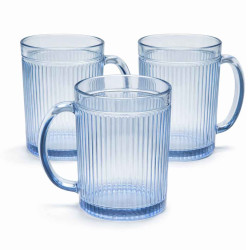 Set 3 cani albastre, 330 ml, 8 x 10 cm