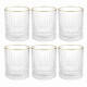 Set 6 pahare elegante cu margine aurie, 290ml, 8 x 9 cm