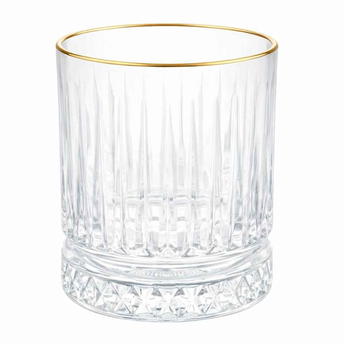 Set 6 pahare elegante cu margine aurie, 290ml, 8 x 9 cm