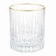 Set 6 pahare elegante cu margine aurie, 290ml, 8 x 9 cm