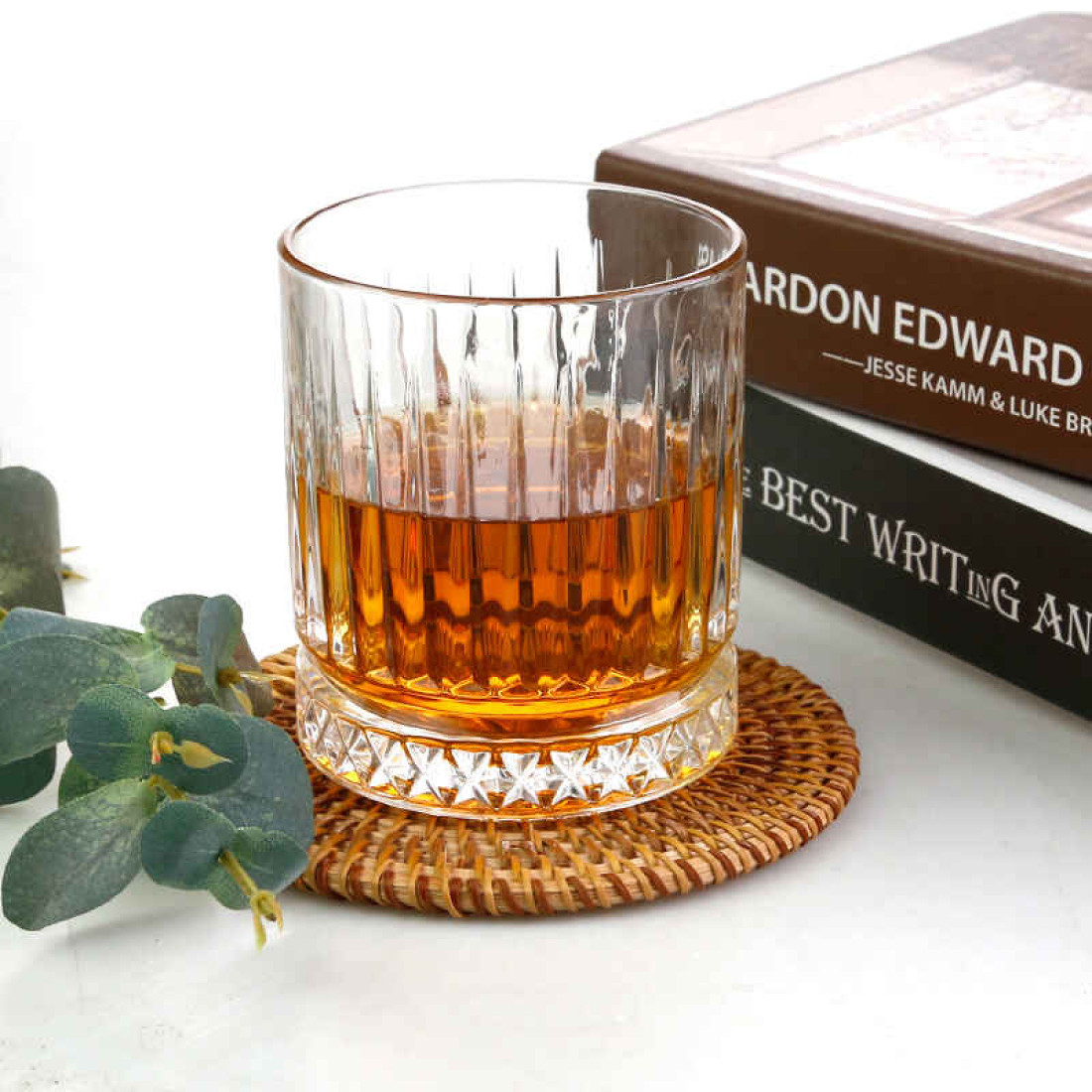 Set 6 pahare elegante cu margine aurie, 290ml, 8 x 9 cm