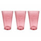 Set 3 pahare sticla, 470ml, roz, 8 x 14.5 cm