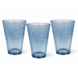Set 3 pahare sticla, 470ml, albastre, 8 x 14.5 cm
