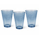 Set 3 pahare sticla, 470ml, albastre, 8 x 14.5 cm