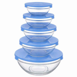 Set 5 caserole cu capace, inchidere ermetica