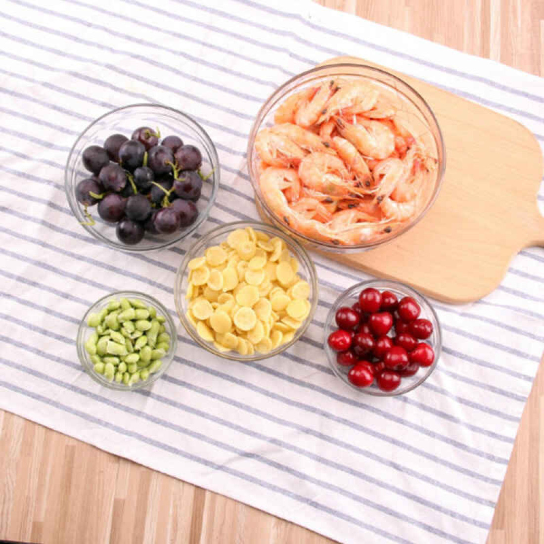 Set 5 caserole cu capace, inchidere ermetica