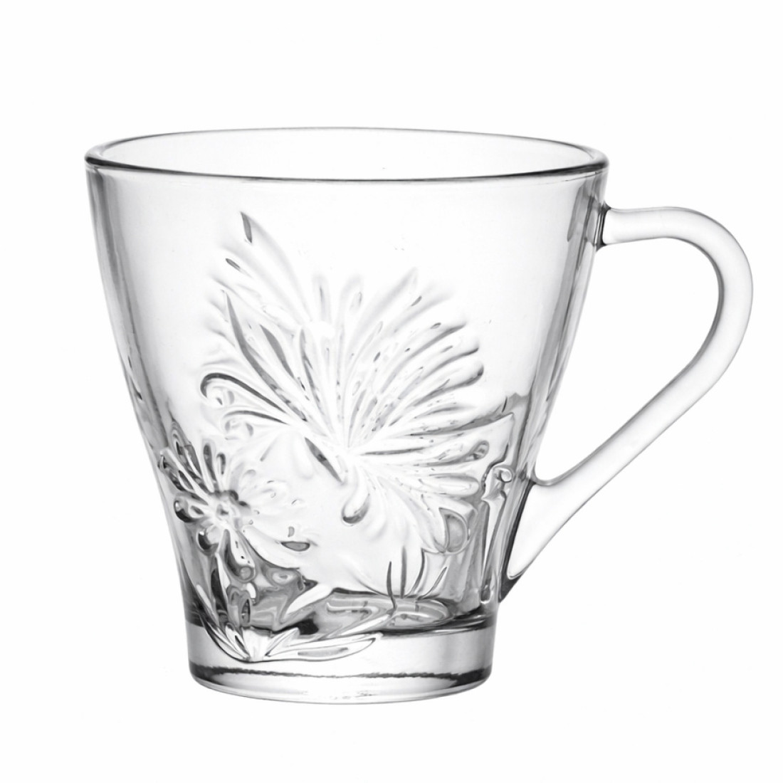  Set 6 cani, 260 ml, design elegant iesit in relief, 8 x 9 cm