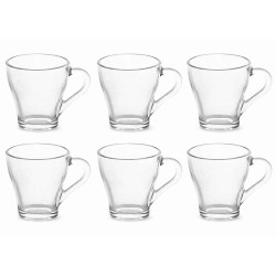 Set 6 cani, 260 ml, design minimalist, 8 x 9 cm