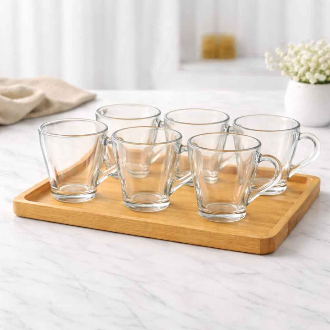 Set 6 cani, 260 ml, design minimalist, 8 x 9 cm Set 6 cani, 260 ml, design minimalist, 8 x 9 cm