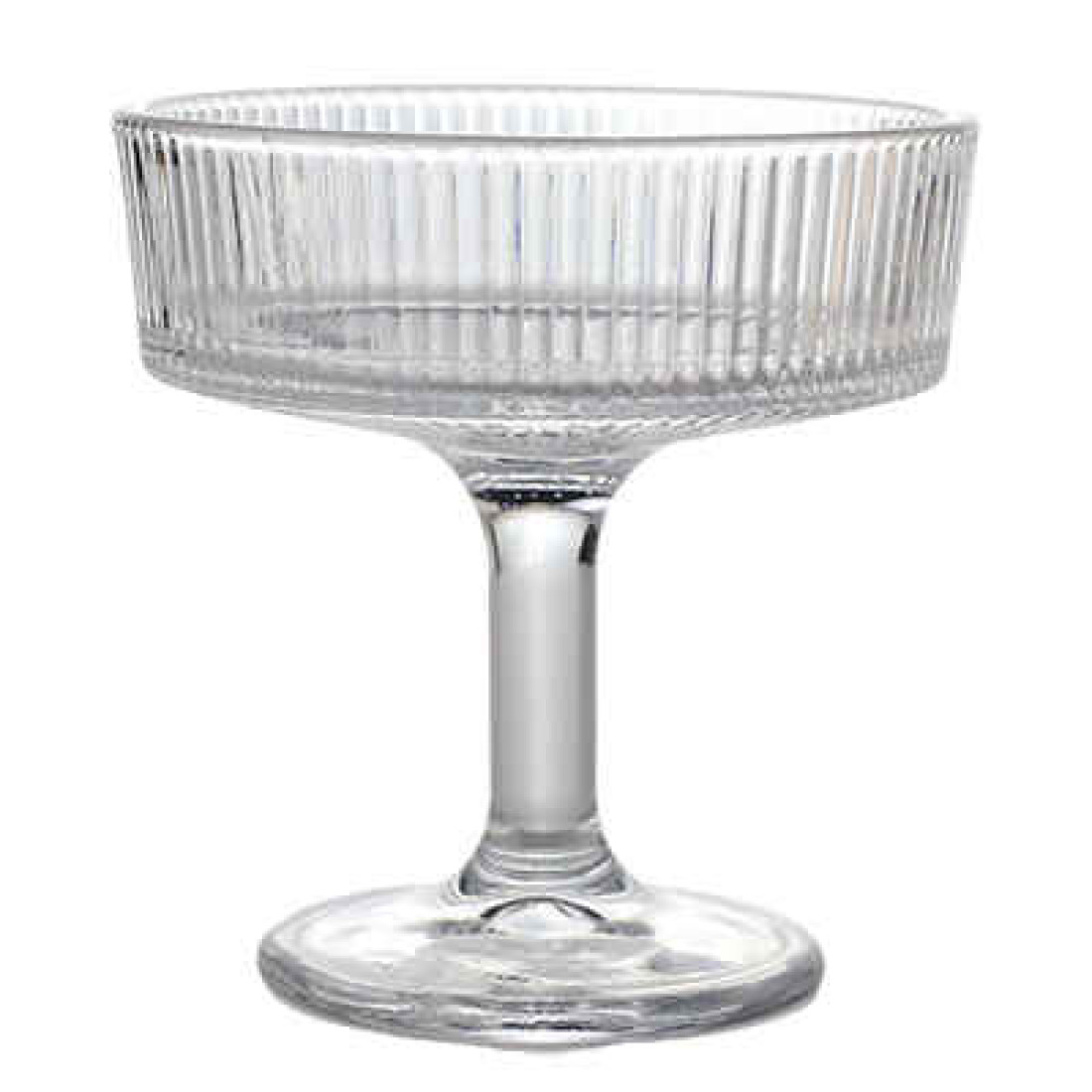 Set 6 cupe cu picior elegante din sticla multifunctionale pentru servire desert, inghetata, fructe 10 cm diametru, 10 cm inaltime