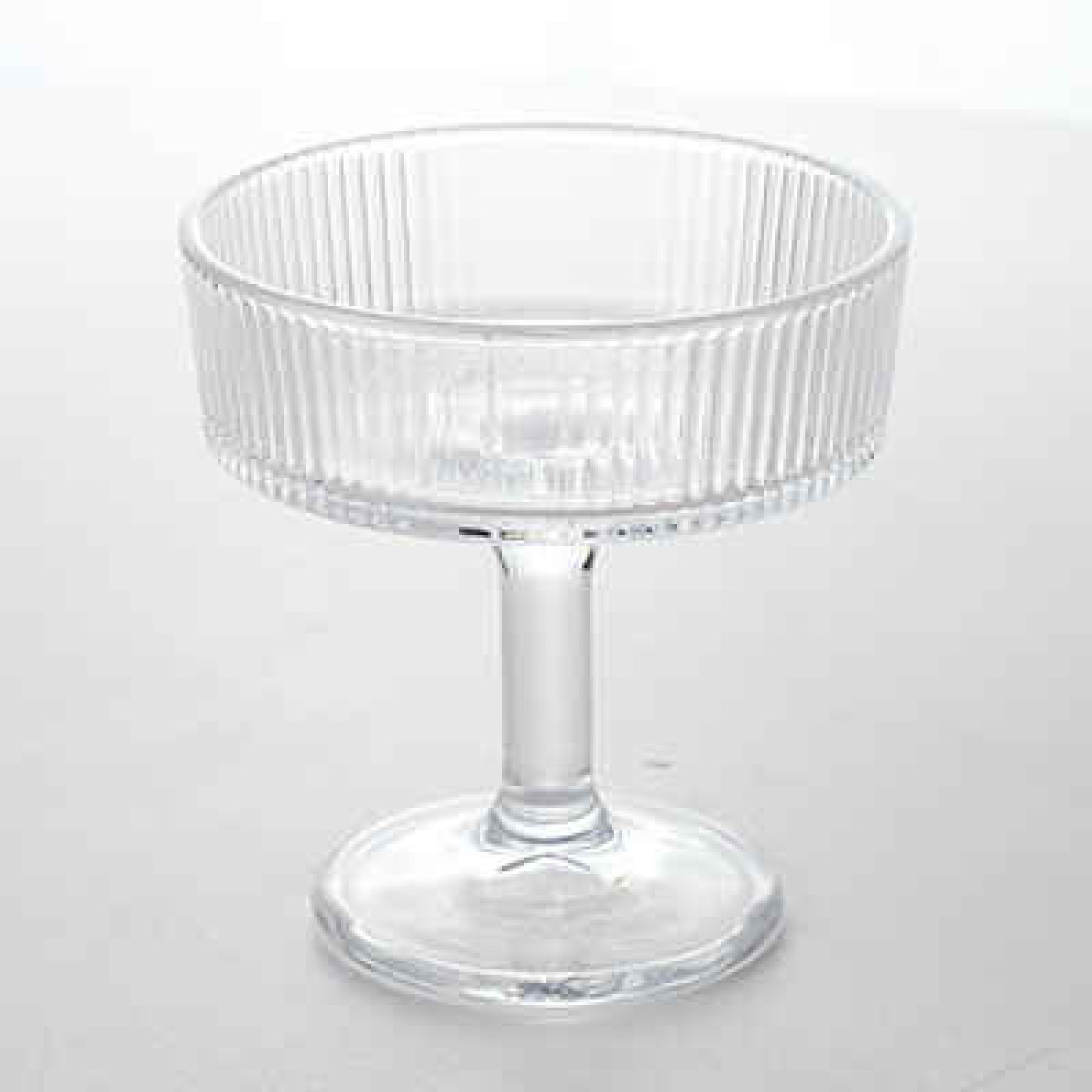 Set 6 cupe cu picior elegante din sticla multifunctionale pentru servire desert, inghetata, fructe 10 cm diametru, 10 cm inaltime
