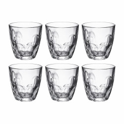 Set 6 pahare, 320ml, Crystal Clear, design modern, model reliefat, 8.5 x 11 cm