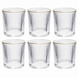 Set 6 pahare elegante cu margine aurie, 290 ml, 8 x 9 cm