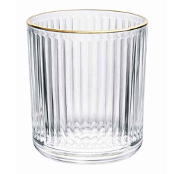 Set 6 pahare elegante cu margine aurie, 290 ml, 8 x 9 cm Set 6 pahare elegante cu margine aurie, 290 ml, 8 x 9 cm