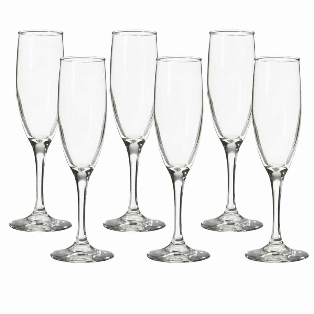 Set 6 pahare cu picior pentru sampanie si vin, 180 ml, 21.5 x 5 cm