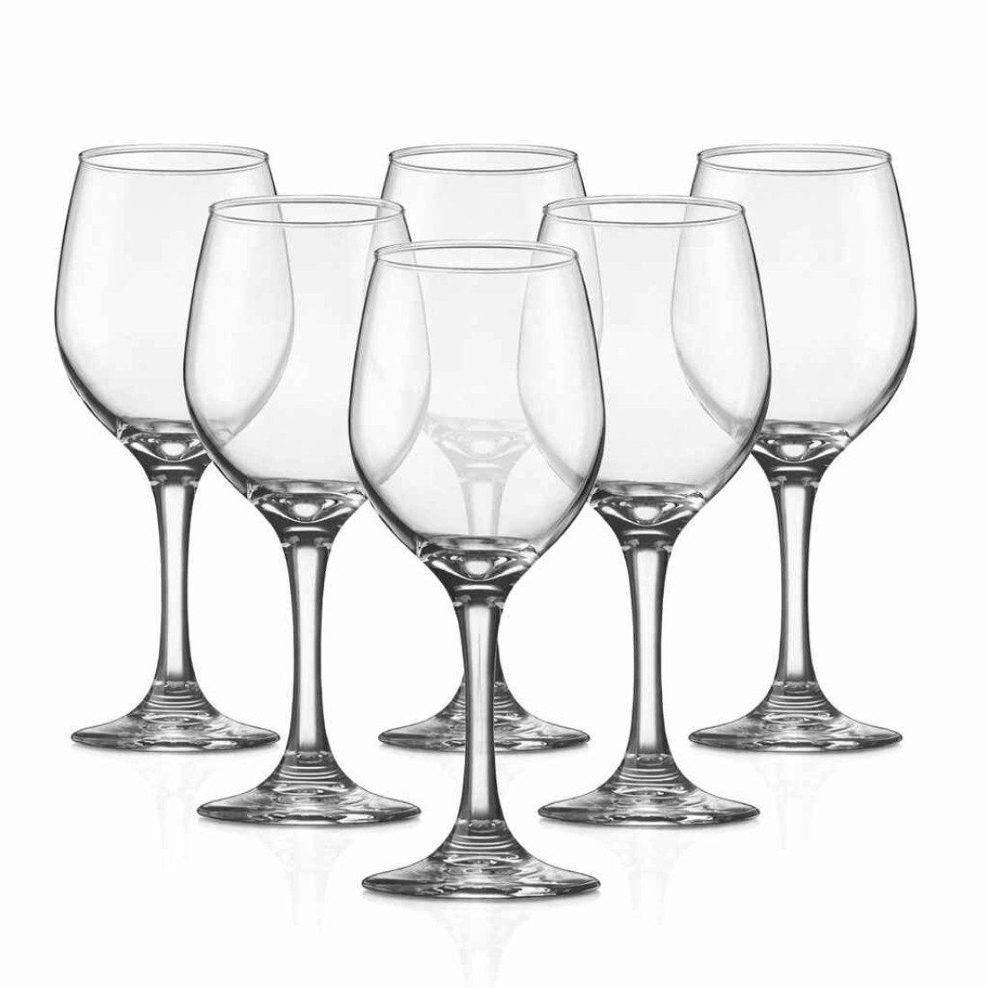 Set 6 pahare de vin cu picior elegante, 330 ml, design clasic american, 20 x 6 cm
