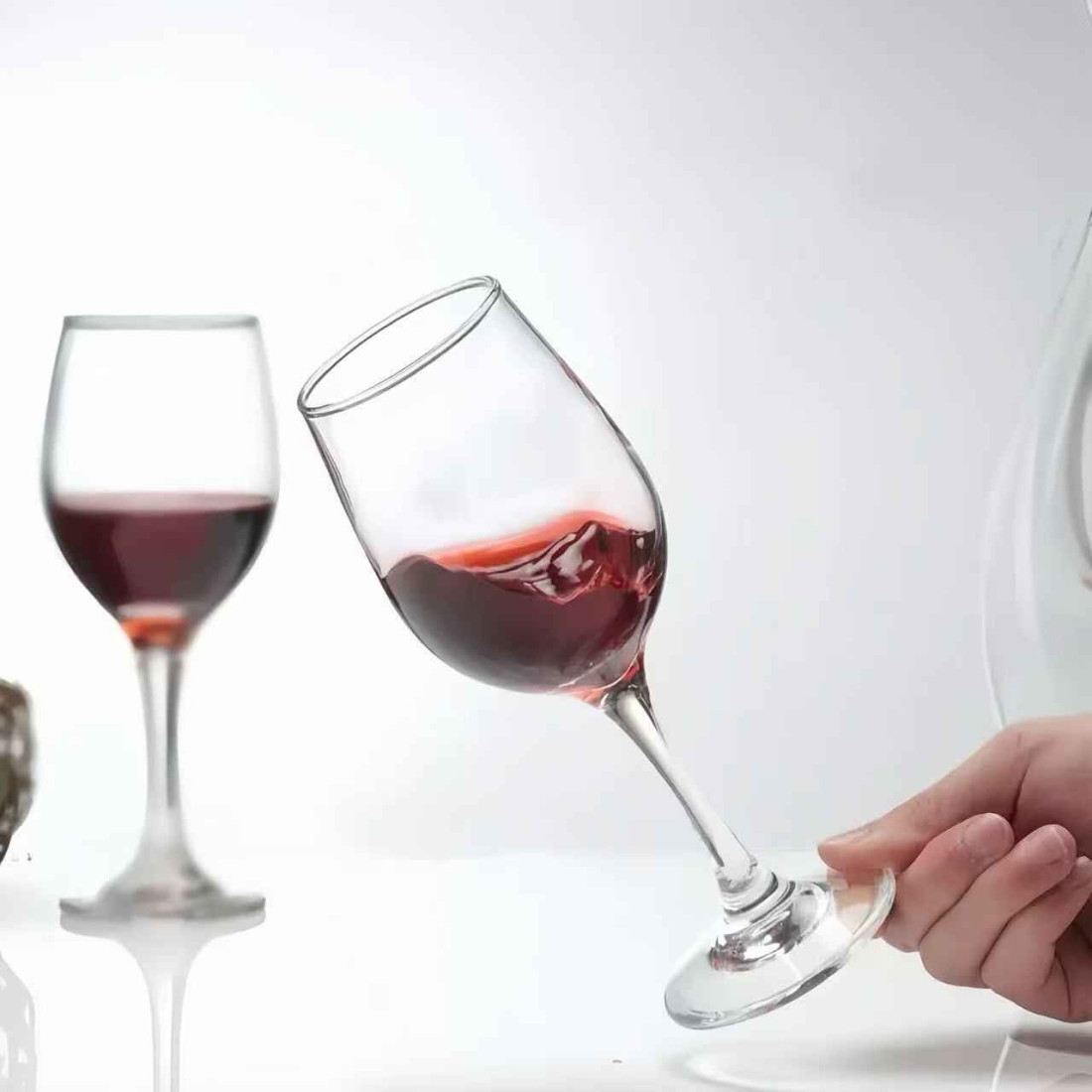 Set 6 pahare de vin cu picior elegante, 330 ml, design clasic american, 20 x 6 cm