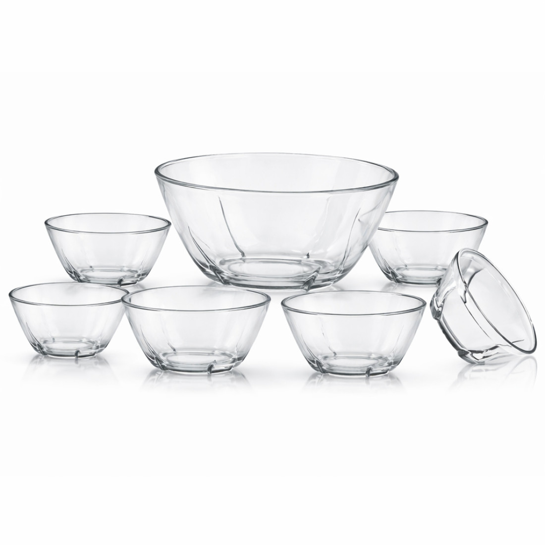 Set 7 boluri, 1 bol mare 23 cm x 9 cm, 6 boluri mici 12.5 x 6 cm