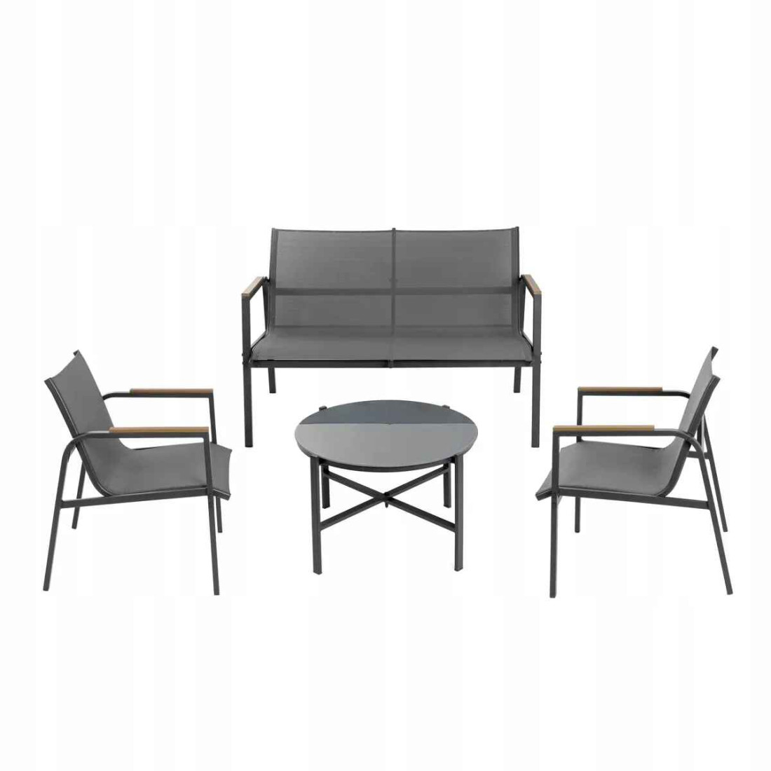 Set 4 piese mobilier de gradina, doua scaune, canapea si masa, design modern si elegant, materialele durabile Set 4 piese mobilier de gradina, doua scaune, canapea si masa, design modern si elegant, materialele durabile
