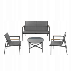 Set 4 piese mobilier de gradina, doua scaune, canapea si masa, design modern si elegant, materialele durabile